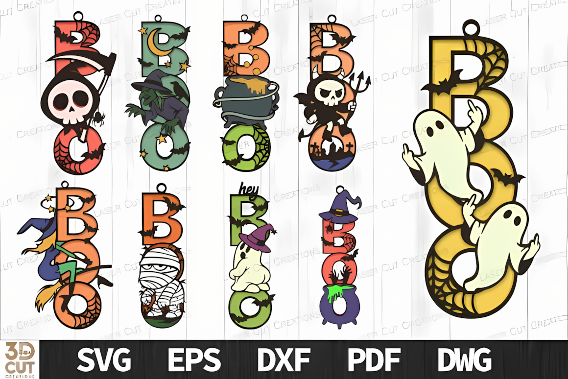 spooky boo layering project files