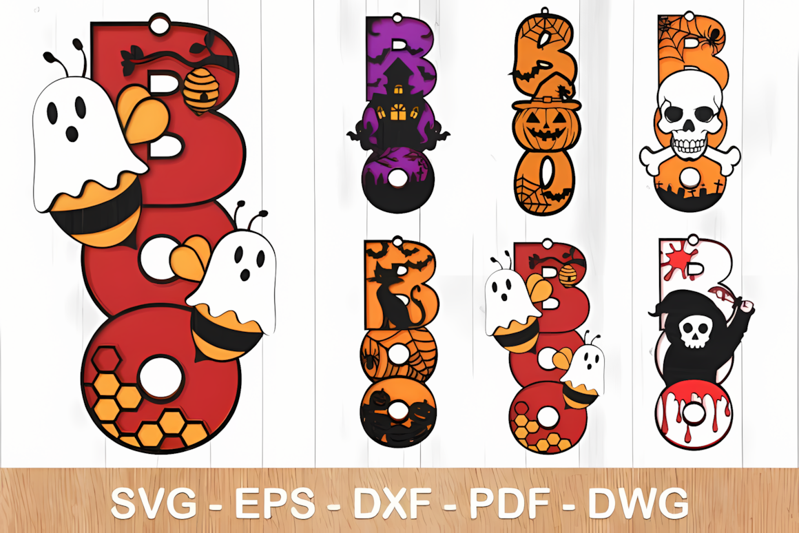ghostly 3d boo aesthetic ornaments