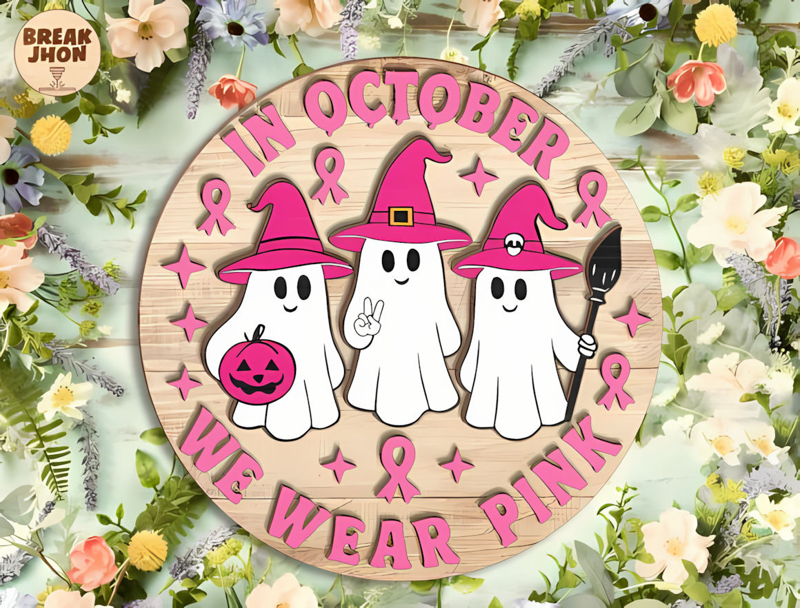 awareness ribbon halloween door hanger