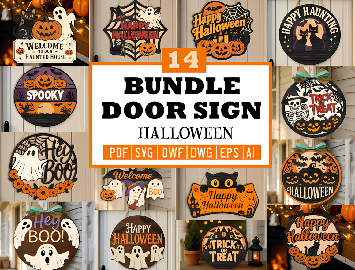 pumpkin boos themed door plaque layout