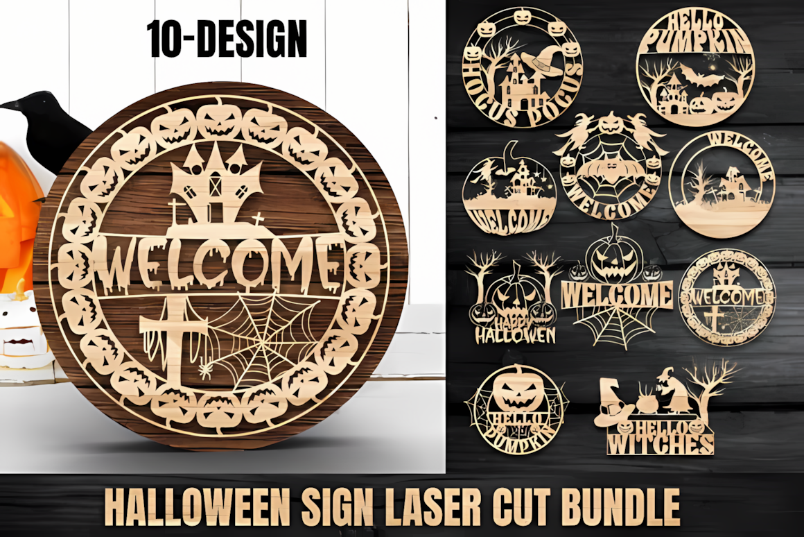 circular autumn festival sign bundle