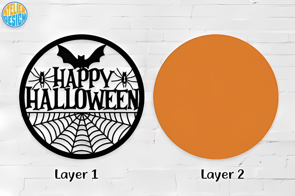 happy halloween typography cnc vector