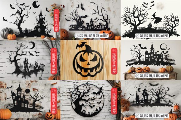 halloween laser cut wall decor svg bundle