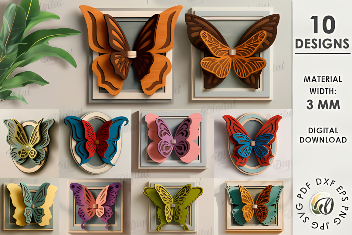 3d multilayer butterfly wall decor