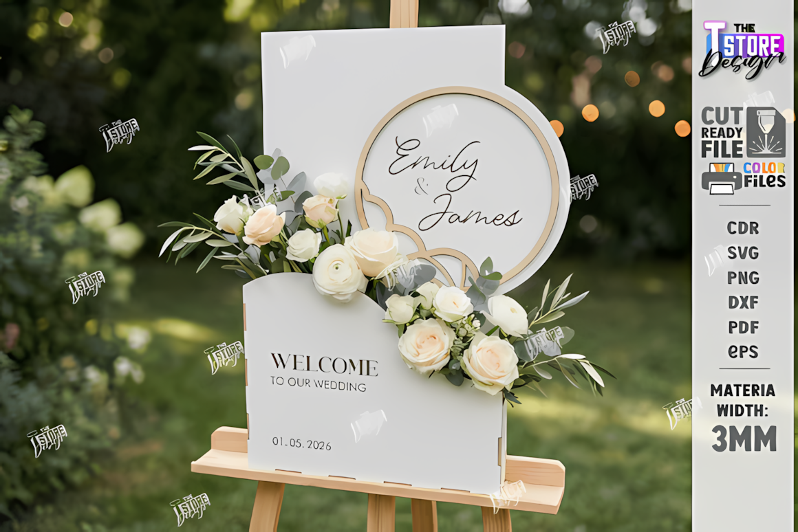 3d arch wedding welcome sign svg