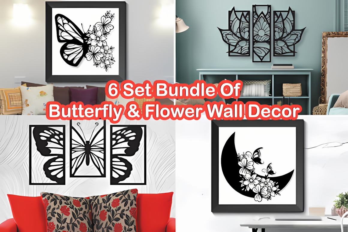 butterfly flower wall medallion laser