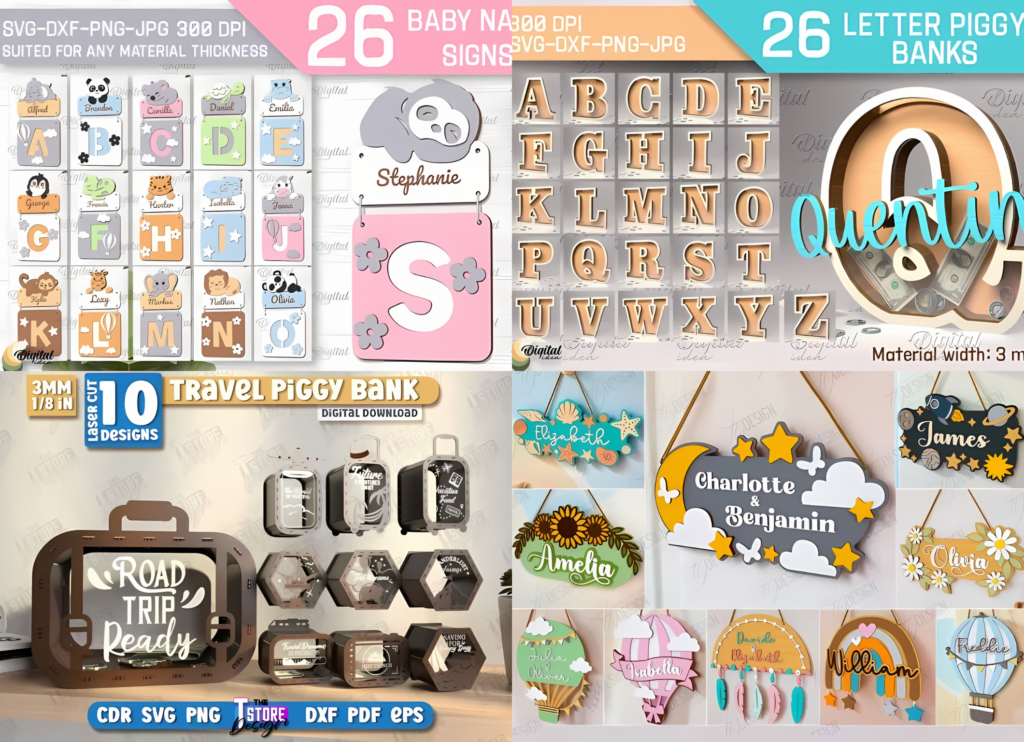 personalized signs laser cut files svg dxf