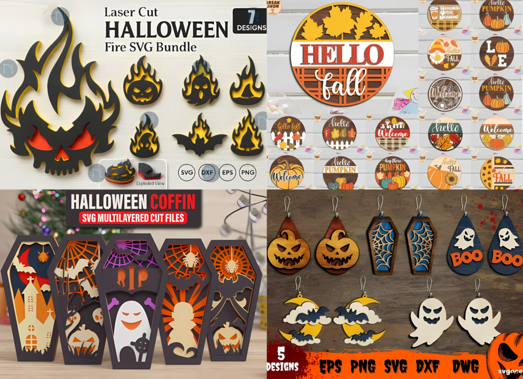 Halloween laser cut files and wood signs collection