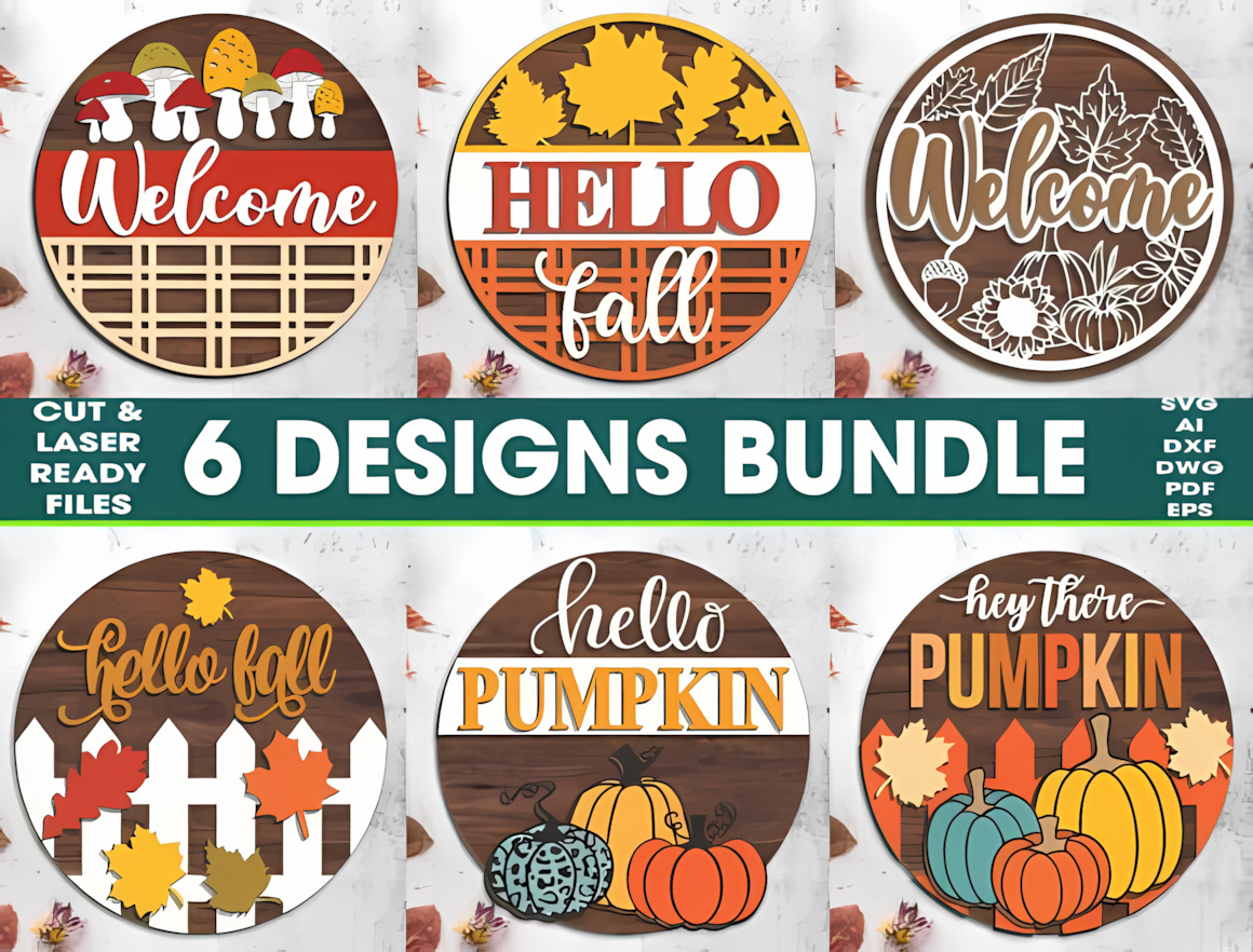 bundle hello fall sign laser cut
