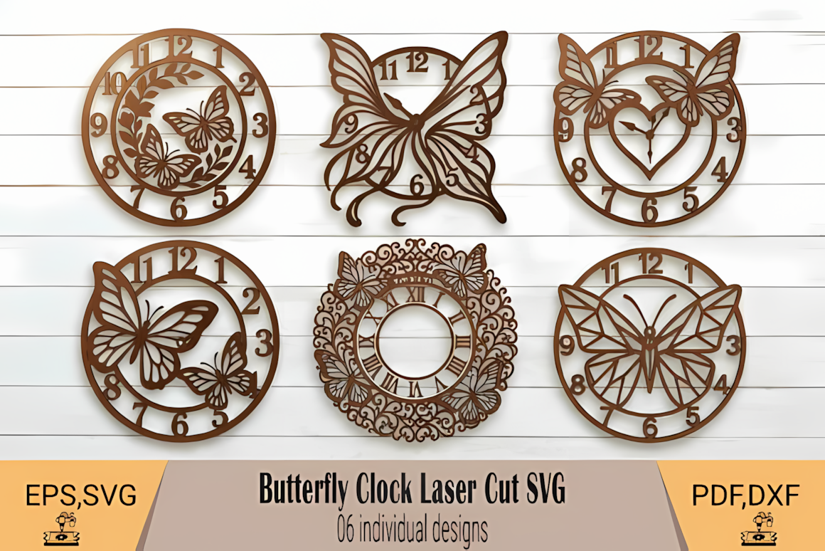 butterfly clock mechanism laser file