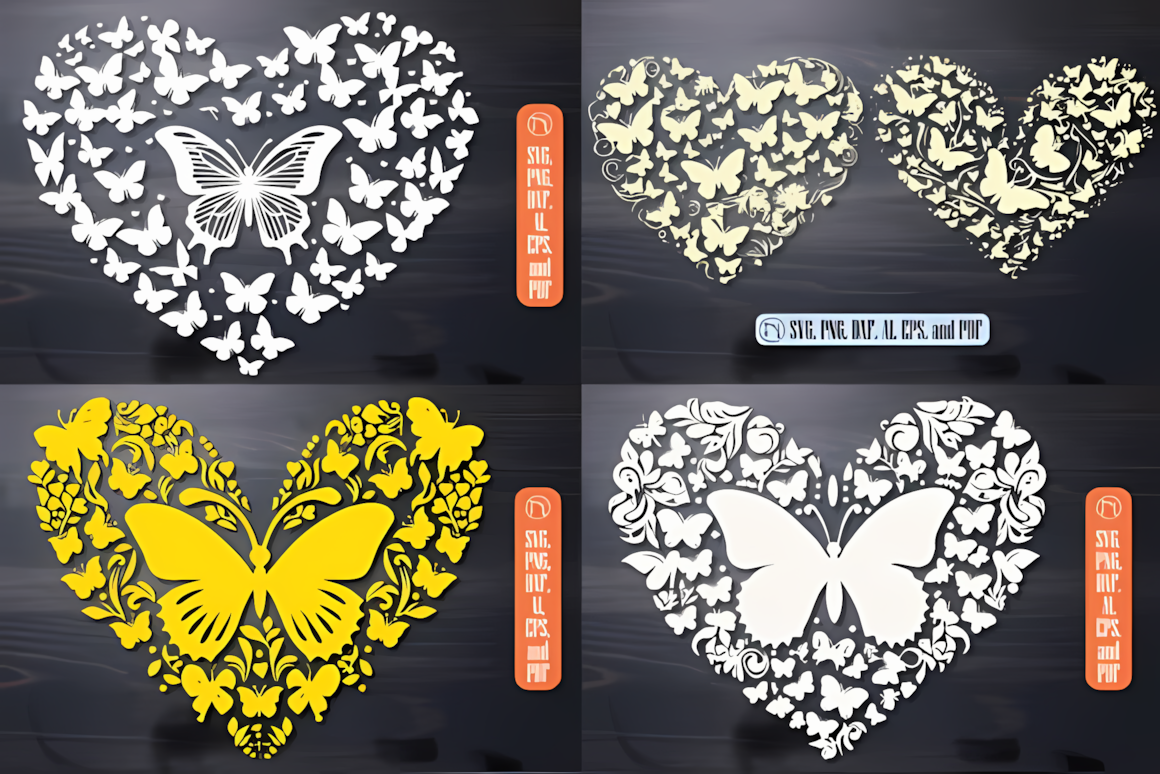 butterfly heart shape laser bundle