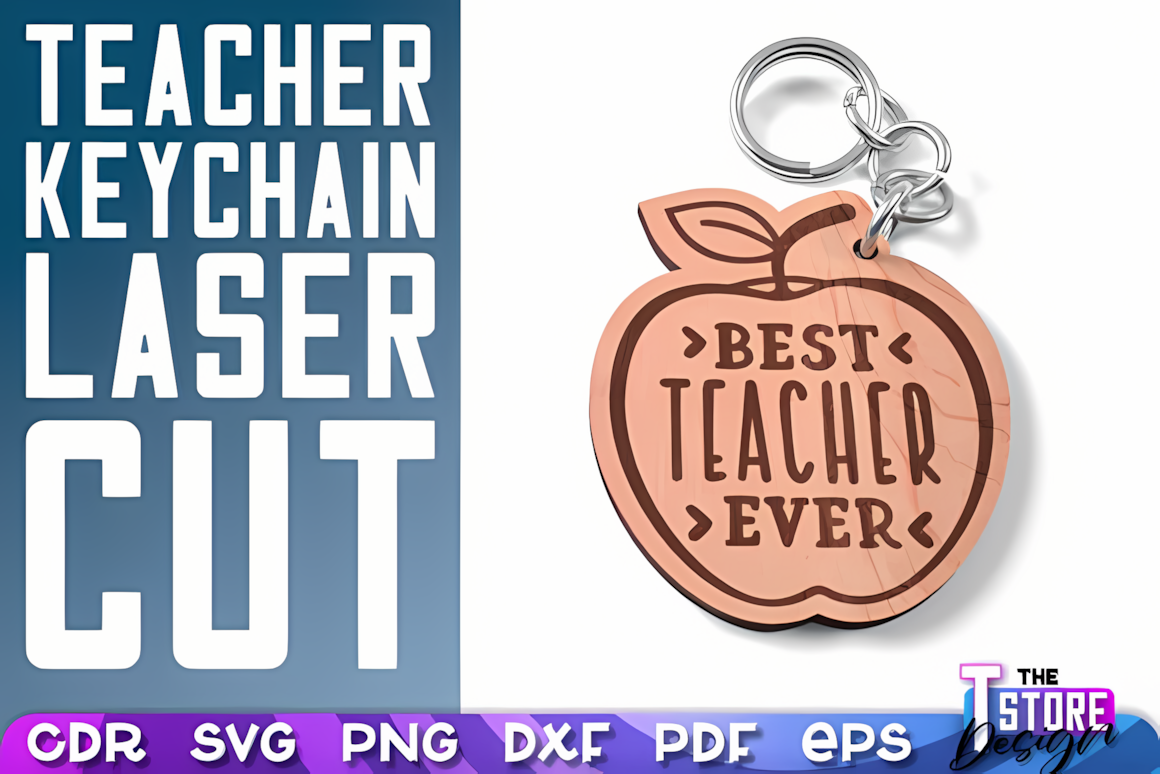 Classic school keychain laser cut svg design file for engraving and cutting
