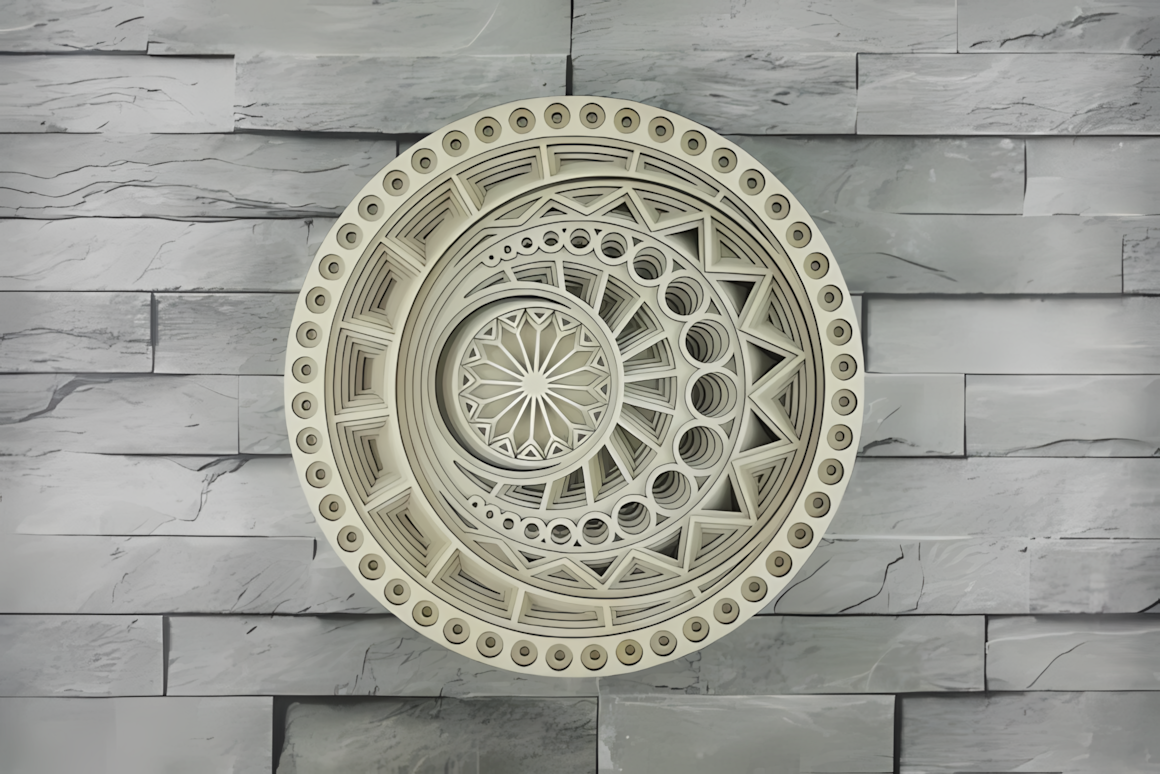 concentric layered mandala 3d wall art laser cut ornament