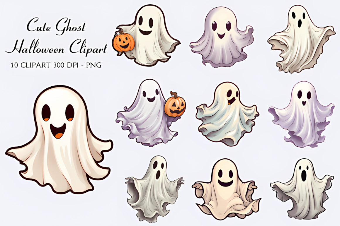 cute retro ghost clipart halloween sublimation png design for shirts