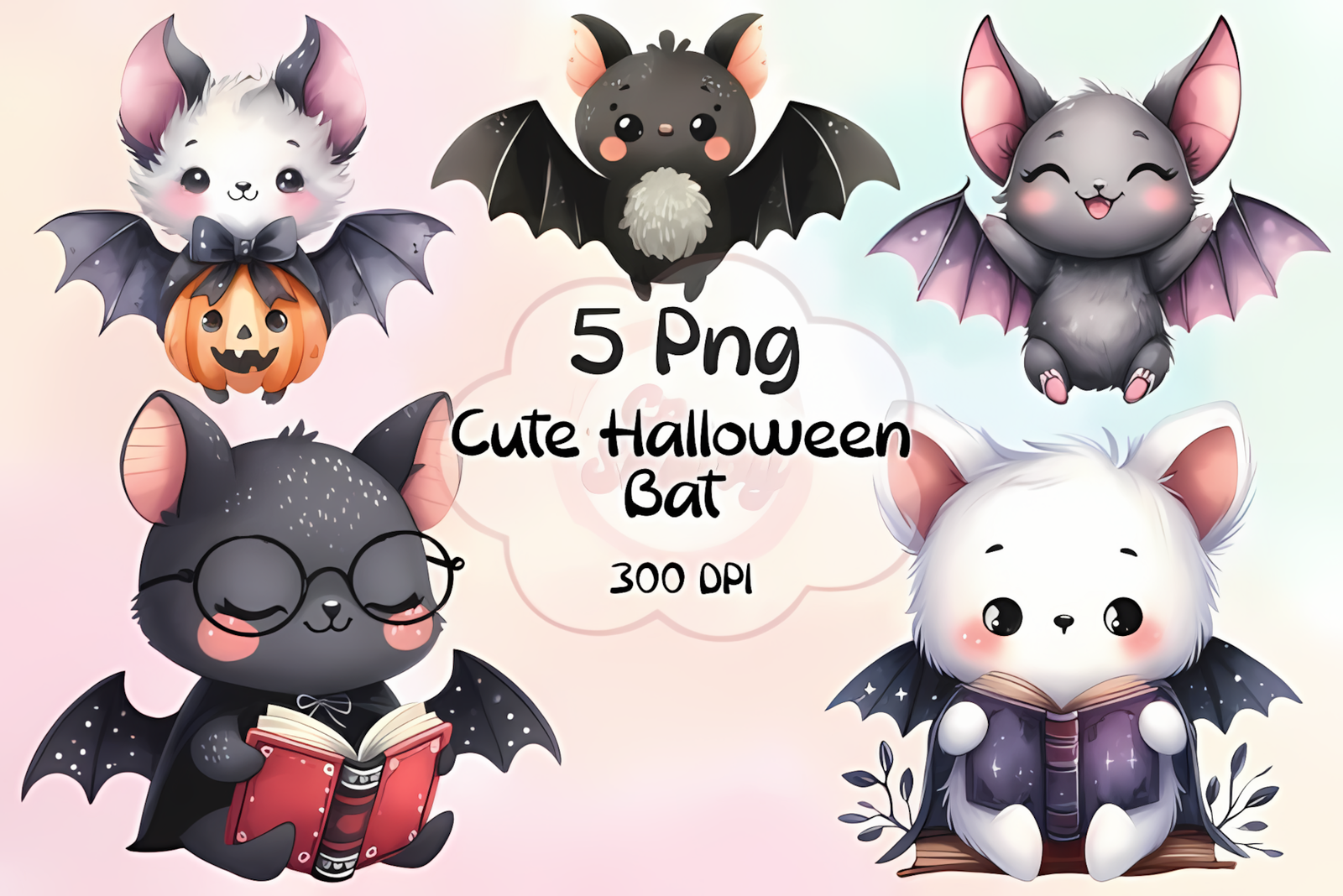 Cute halloween bat png illustration crafted for sublimation printing