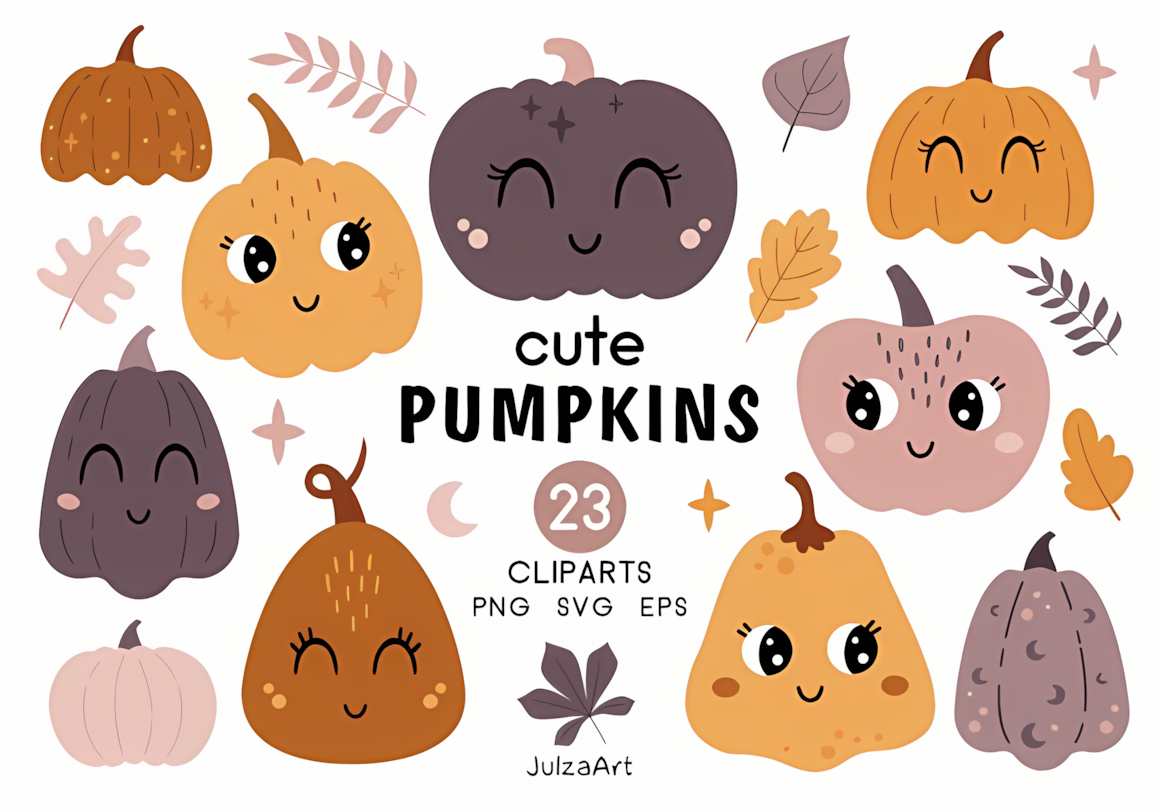 cute halloween pumpkin svg clean vector graphic