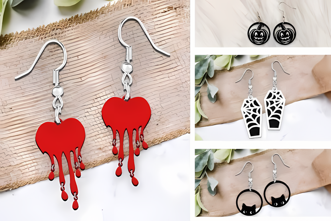 halloween earring vector graphic