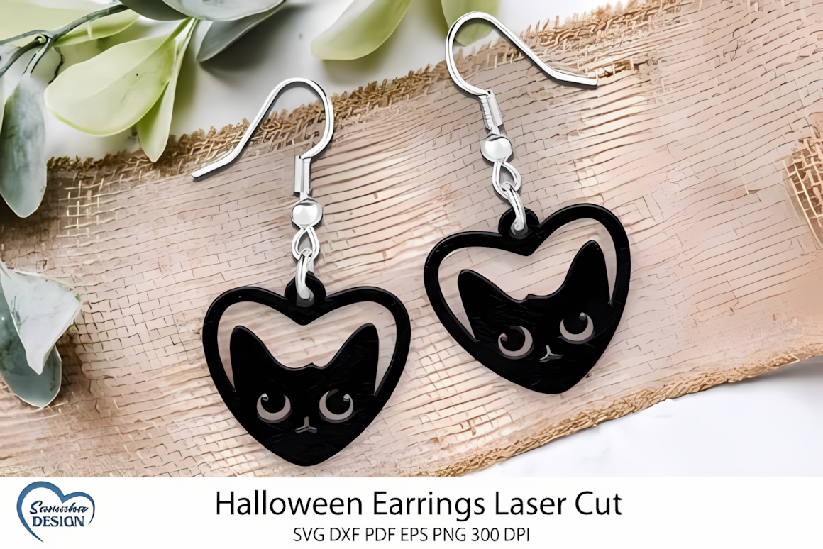 laser cut halloween earrings design