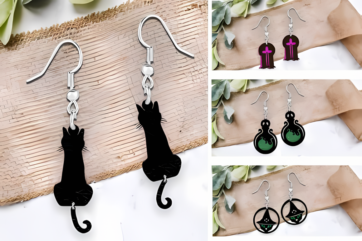 halloween earring design svg