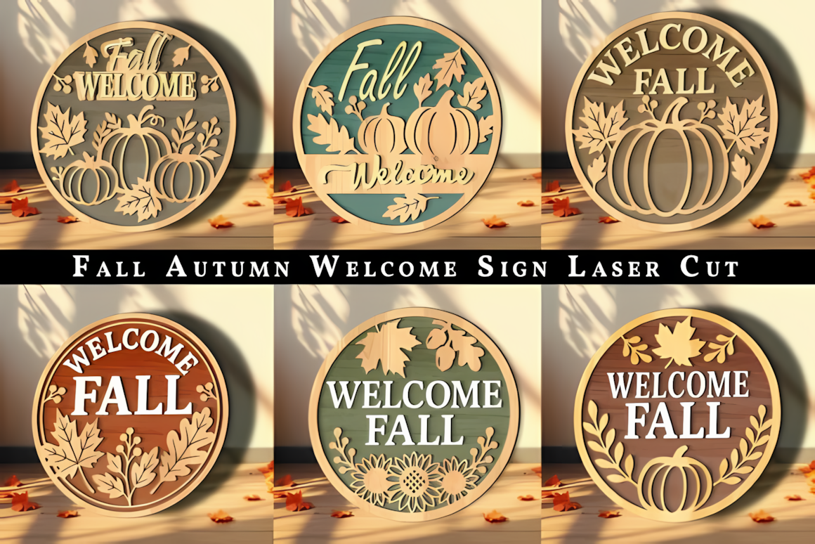 autumn welcome porch sign laser cut