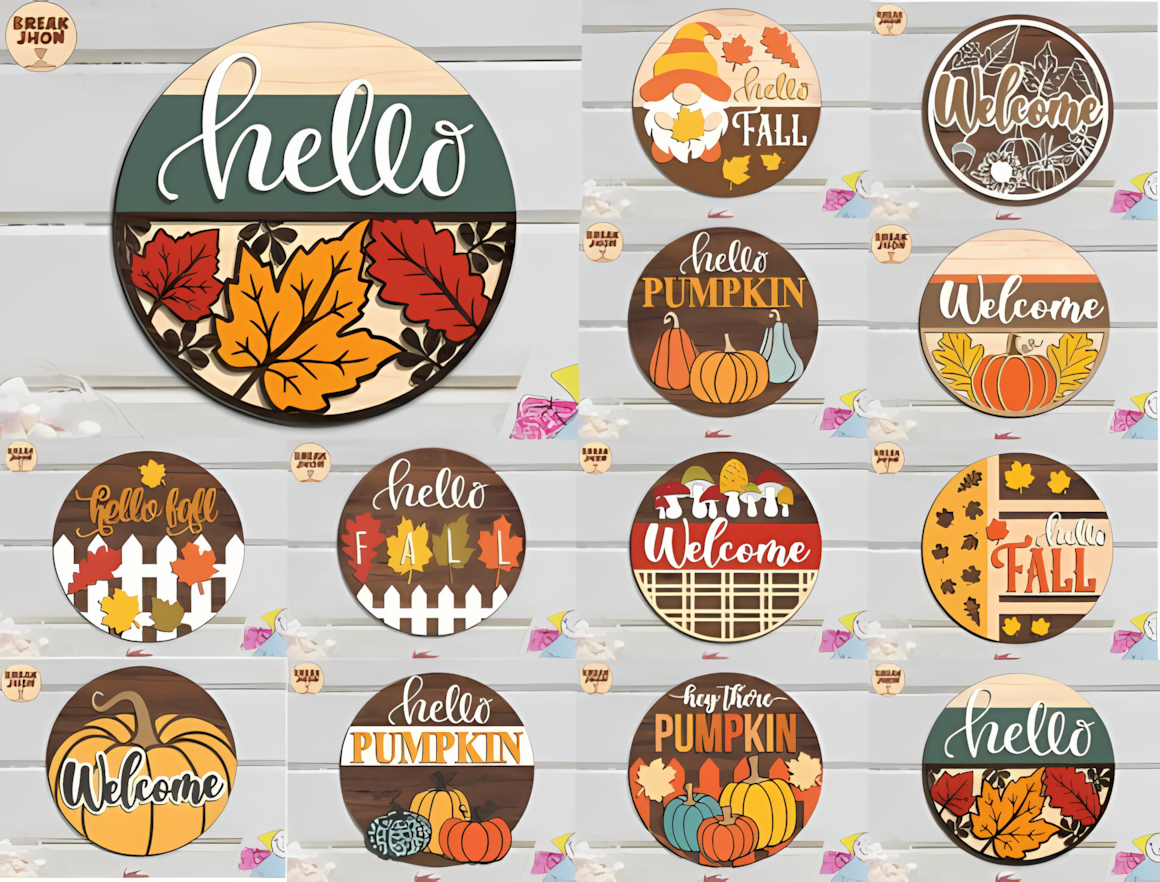 fall door hanger svg megapack laser