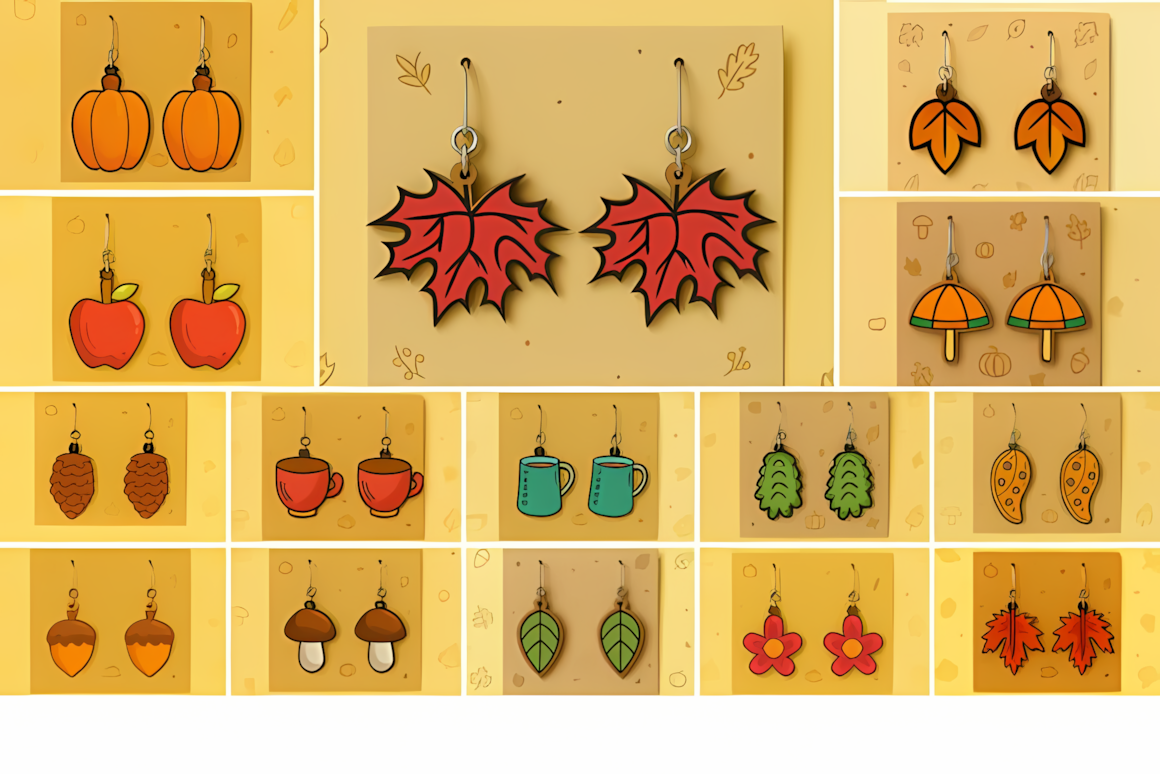 fall statement svg earring laser cut bundle