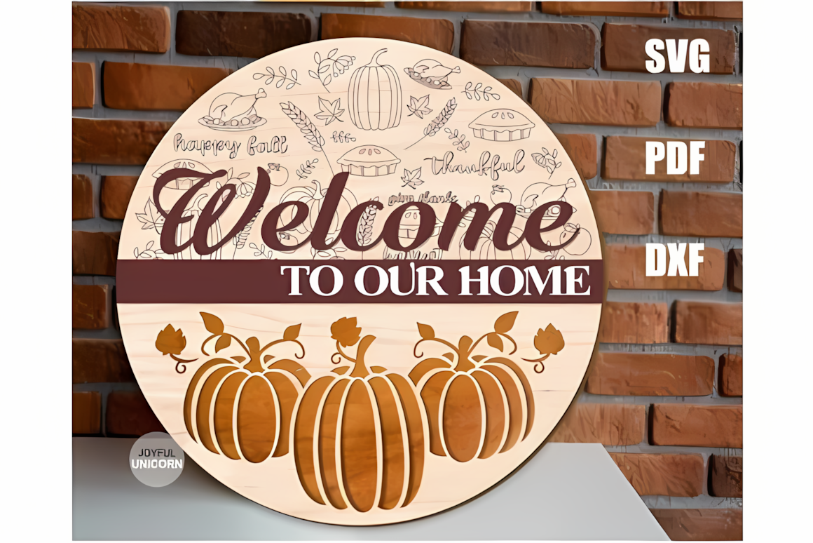 fall welcome door hanger laser cut