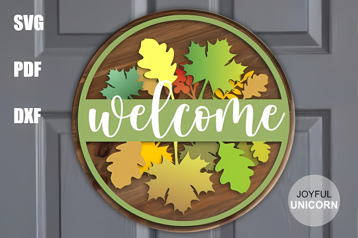 fall welcome sign svg laser file