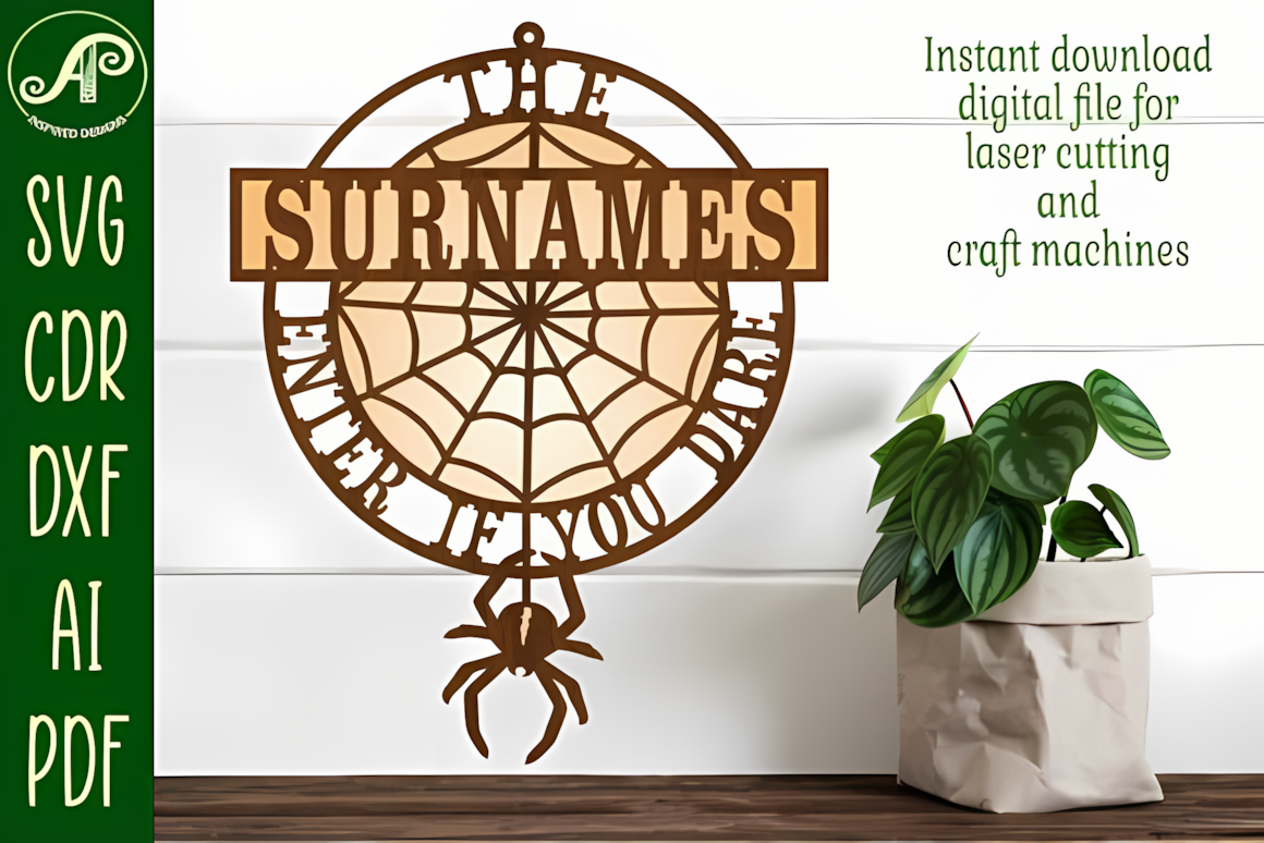 custom family halloween hanging sign svg design