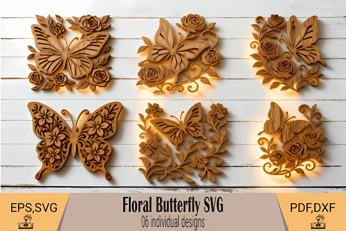butterfly monogram frame laser cut