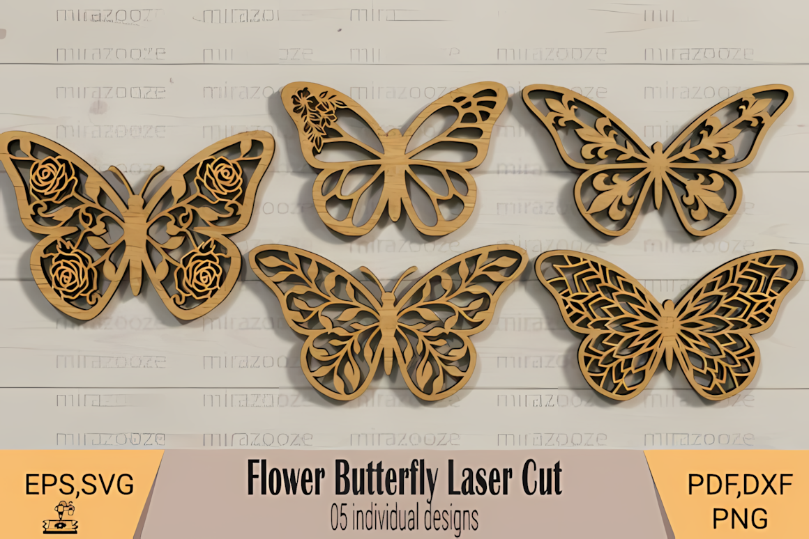 flower butterfly glowforge laser template