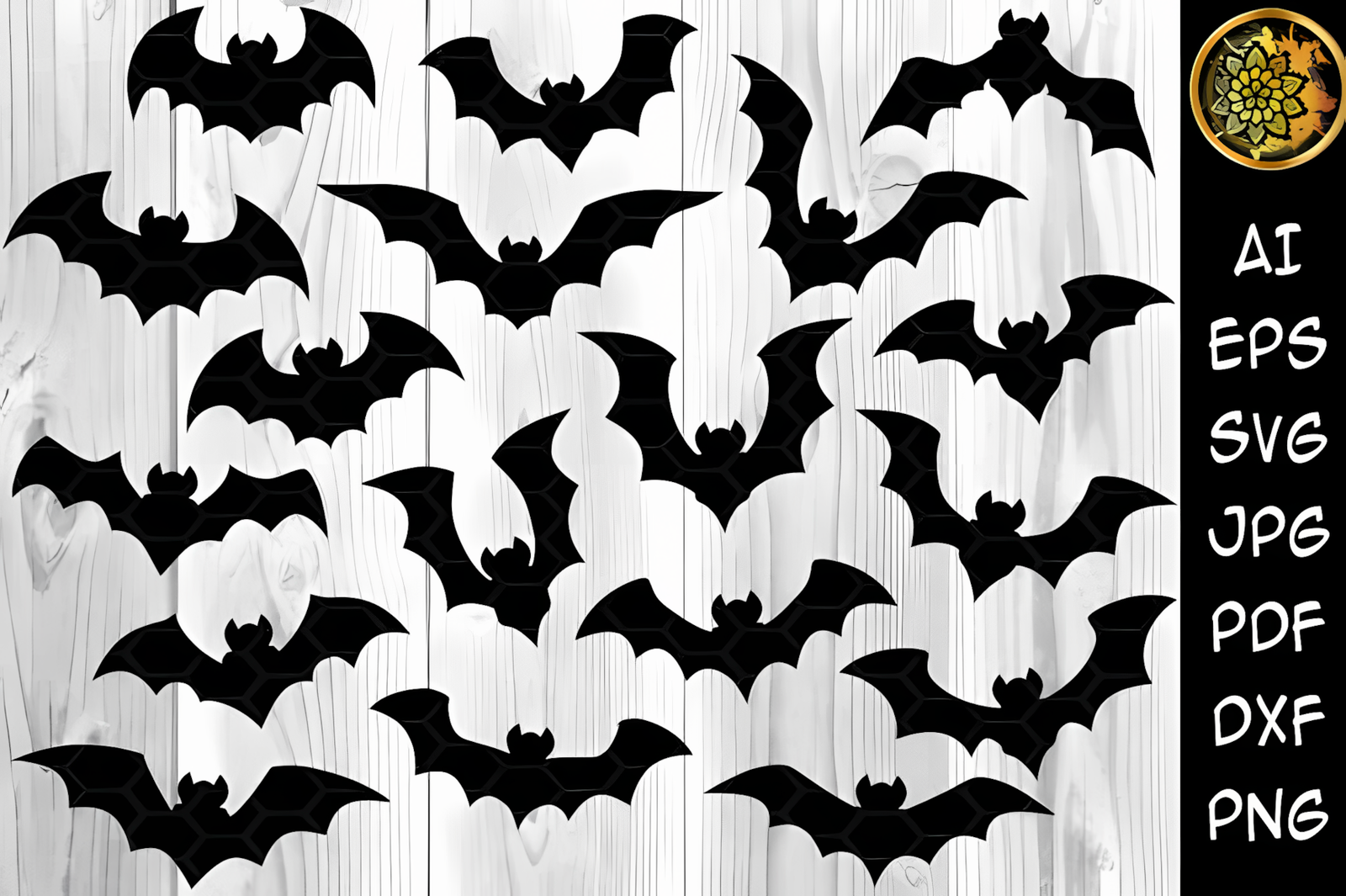 Halloween bat clipart silhouette vector cut files for cricut crafts