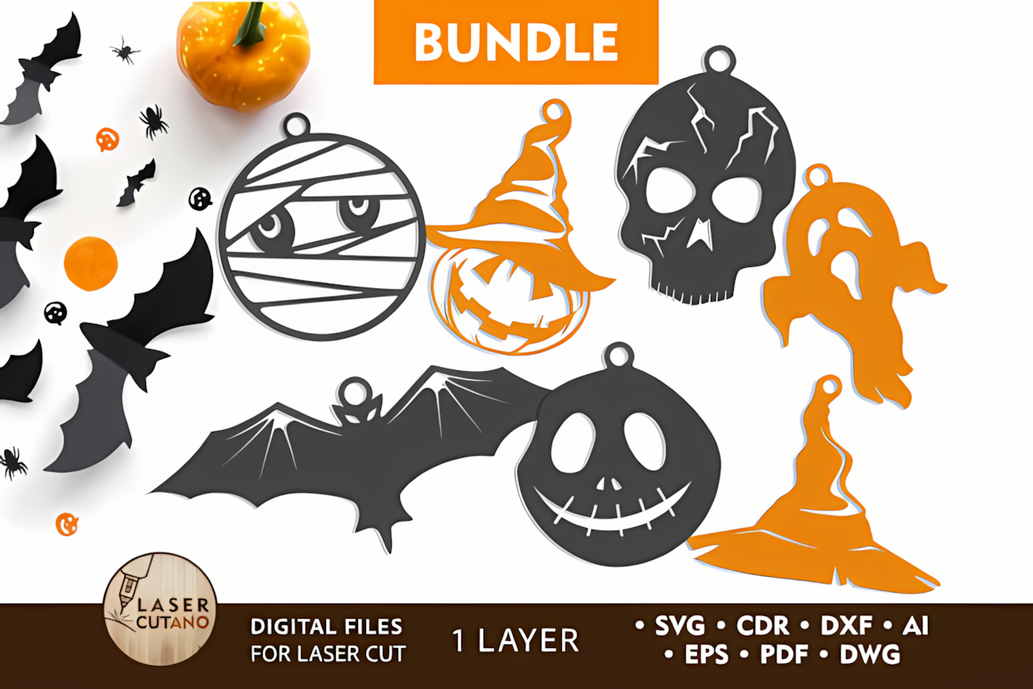 halloween hanging decor laser cut commercial pack