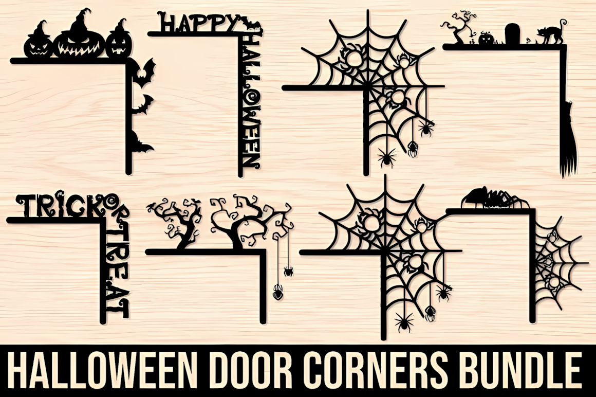 simple halloween door corner svg for laser