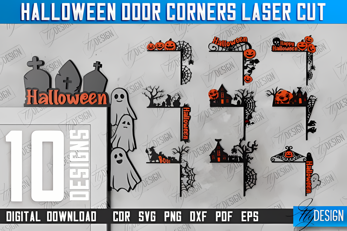 halloween door topper cnc wood carving pattern