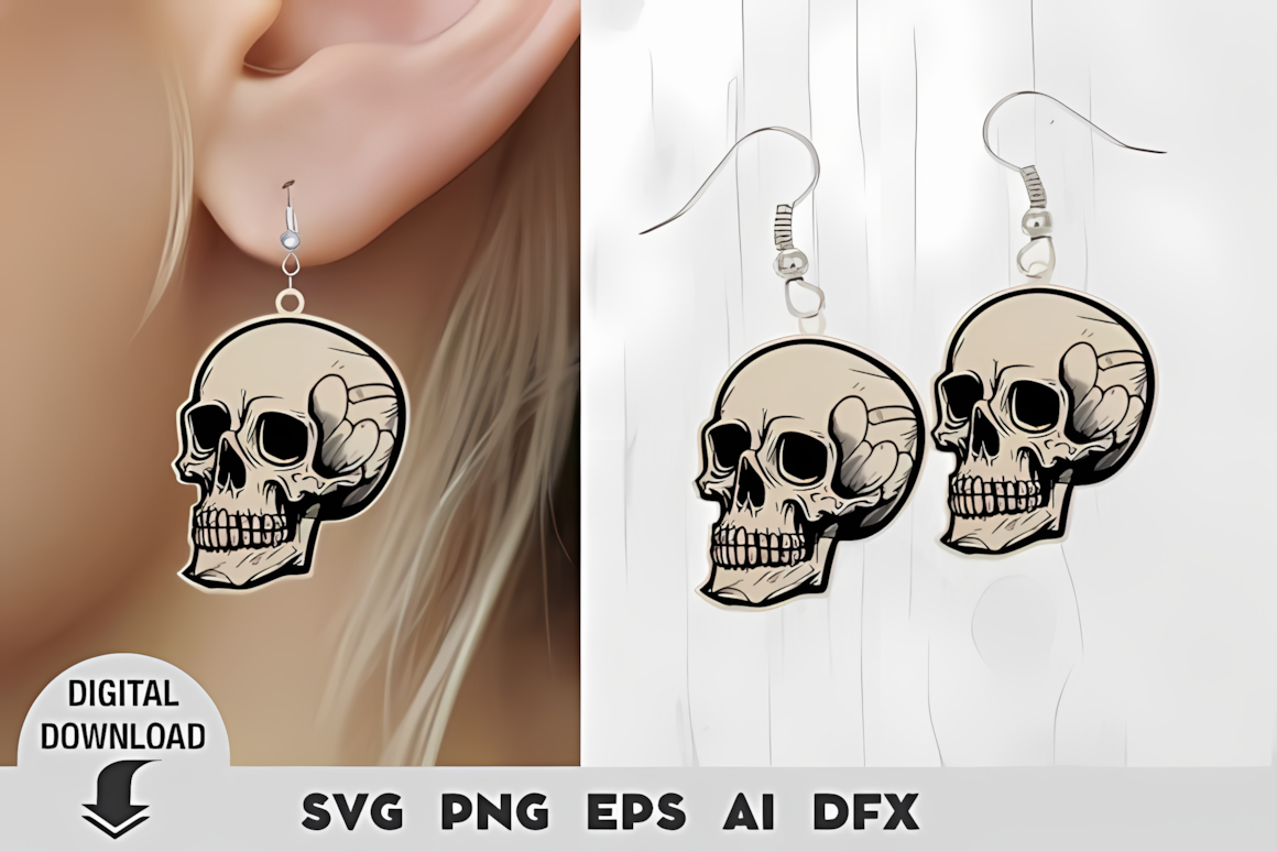 wooden halloween earrings laser cut