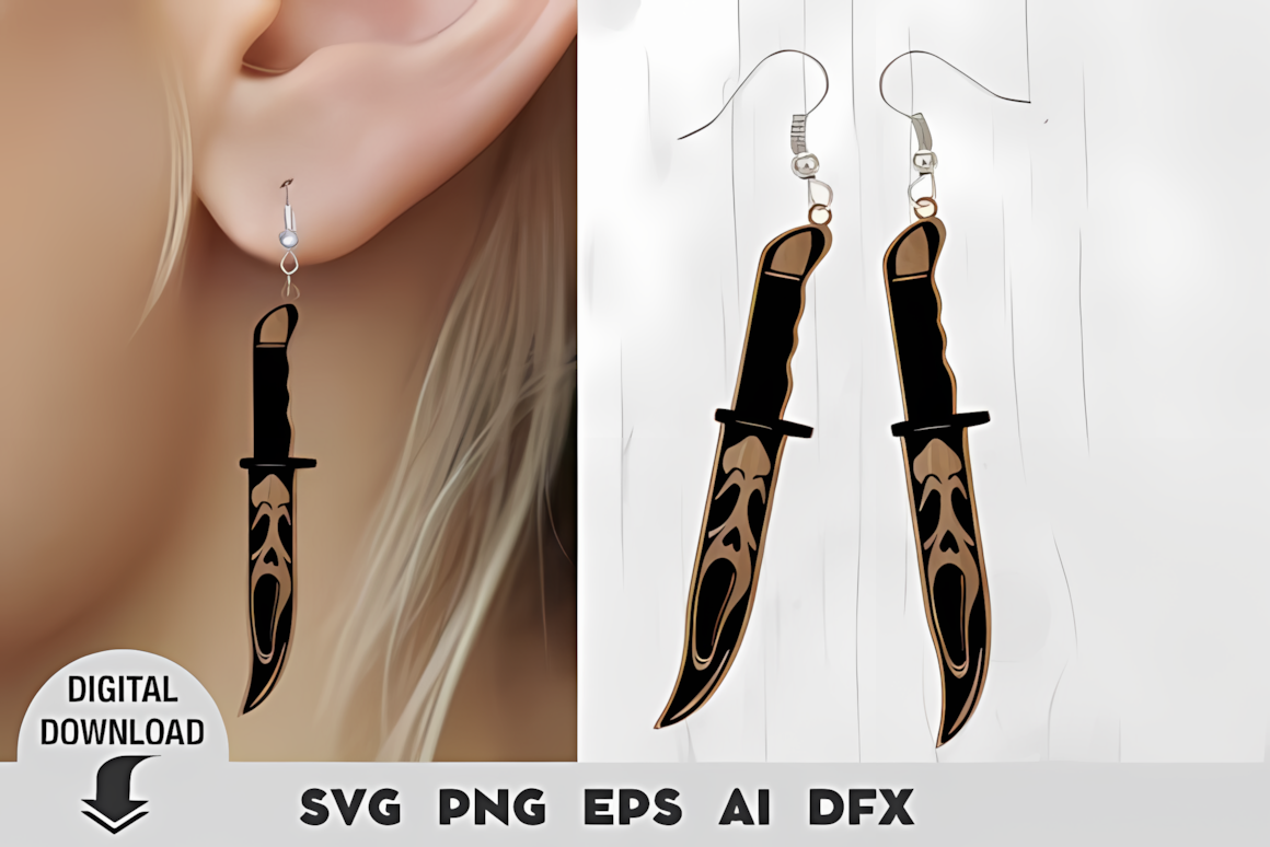 halloween earring silhouettes svg