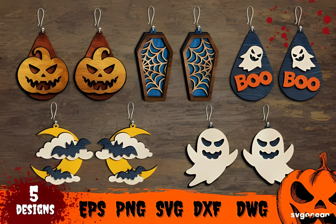 halloween earrings for laser cutting