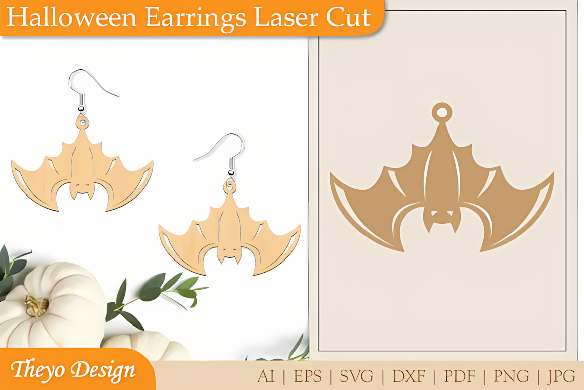 halloween earrings vector design