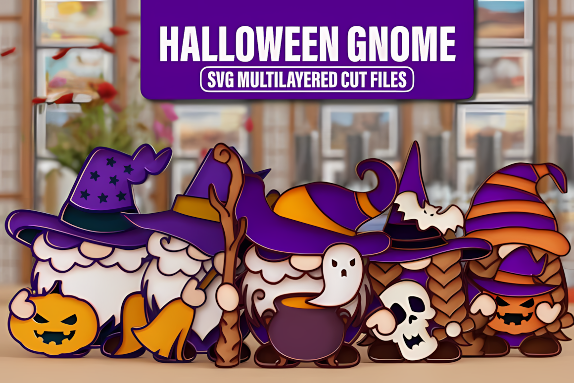 3d gnome halloween svg laser cut
