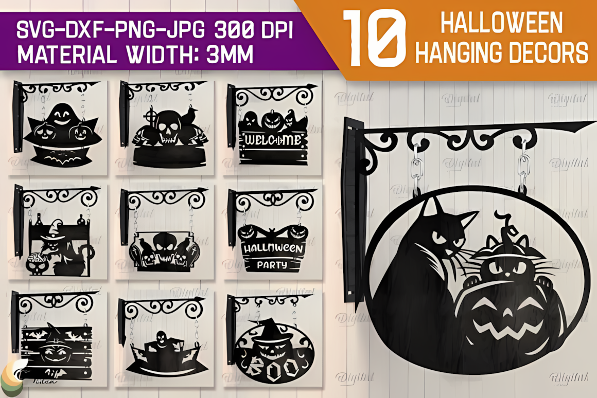 premium halloween hanging decor cnc bundle