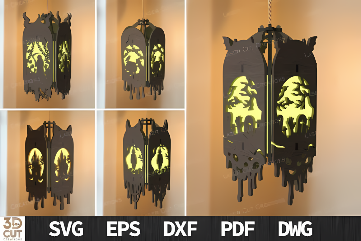glowing lantern halloween hanging decor svg craft