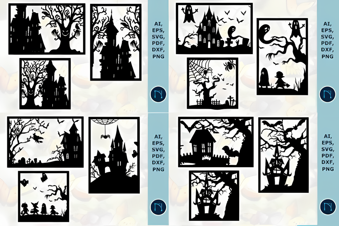 halloween wall decor laser cut set