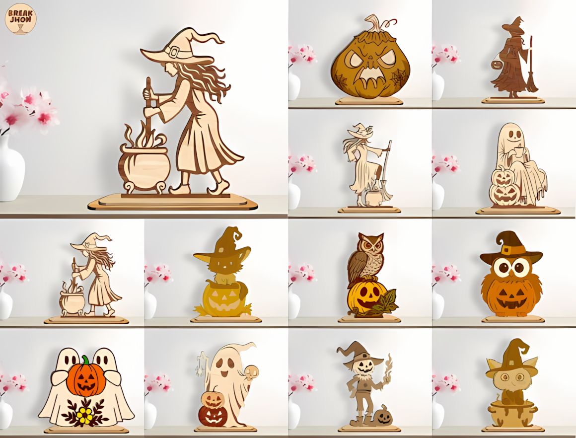 standee halloween tabletop laser file bundle 12 design