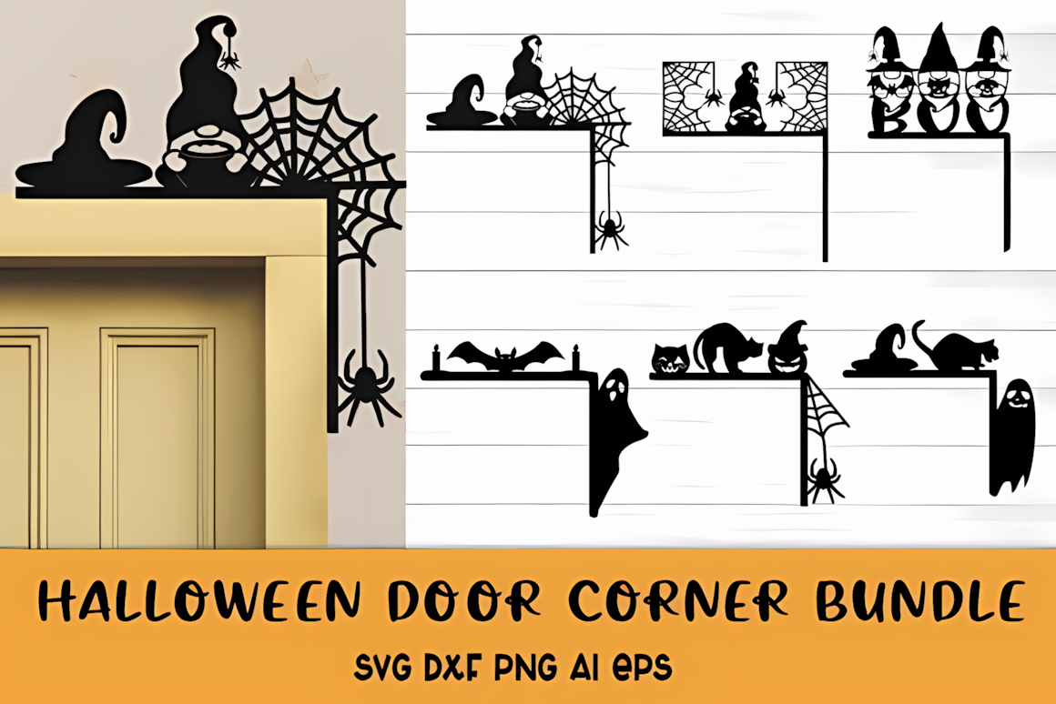 mixed halloween door frame and sign svg kit