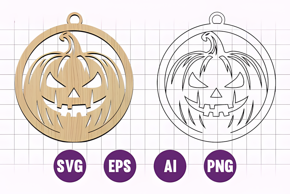 wooden laser cut halloween ornaments dxf bundle