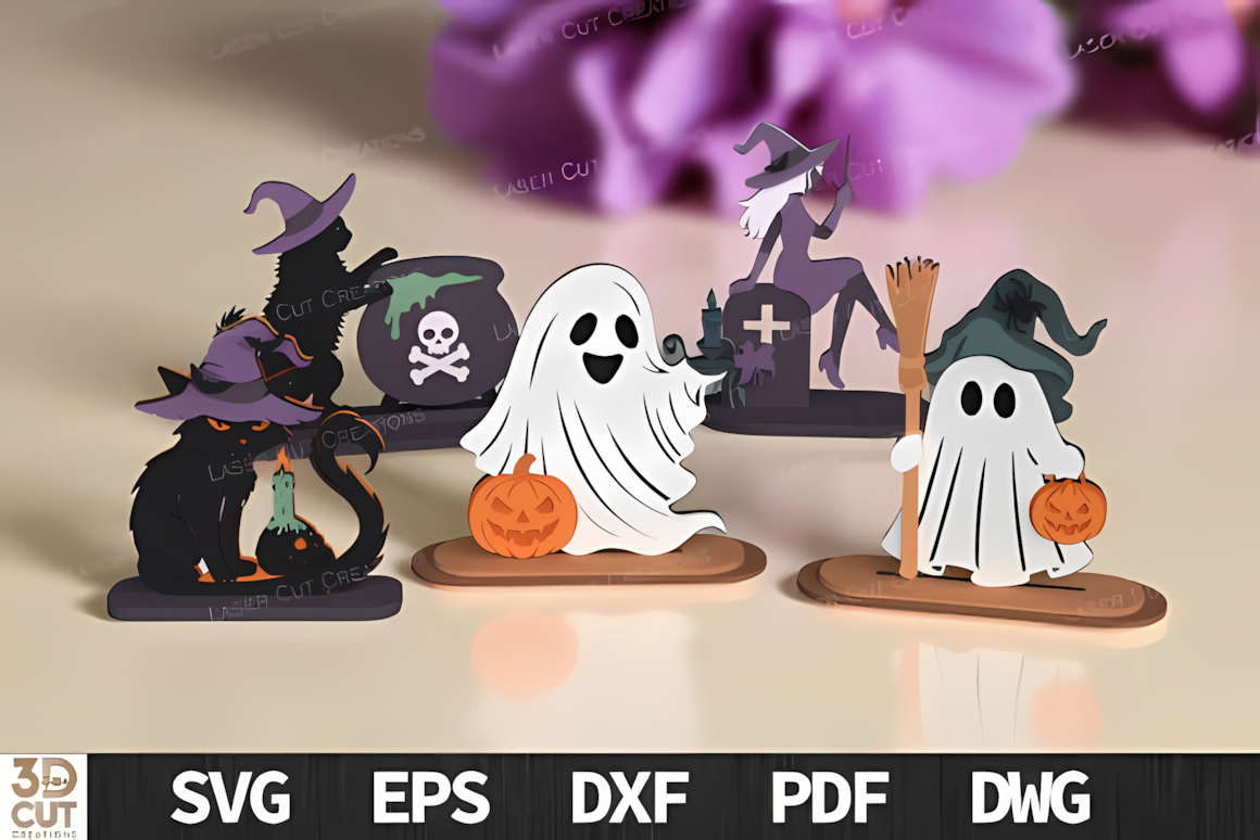 tabletop bundle halloween standing sign laser cut