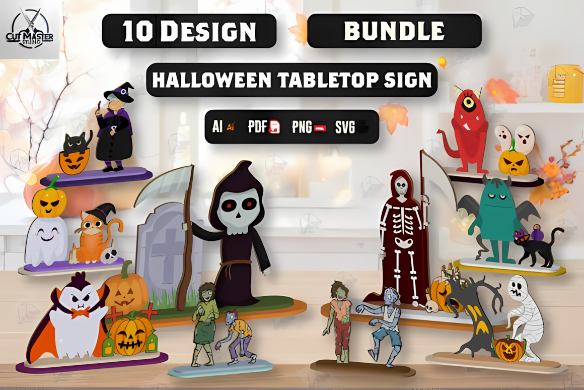halloween tabletop laser file bundle