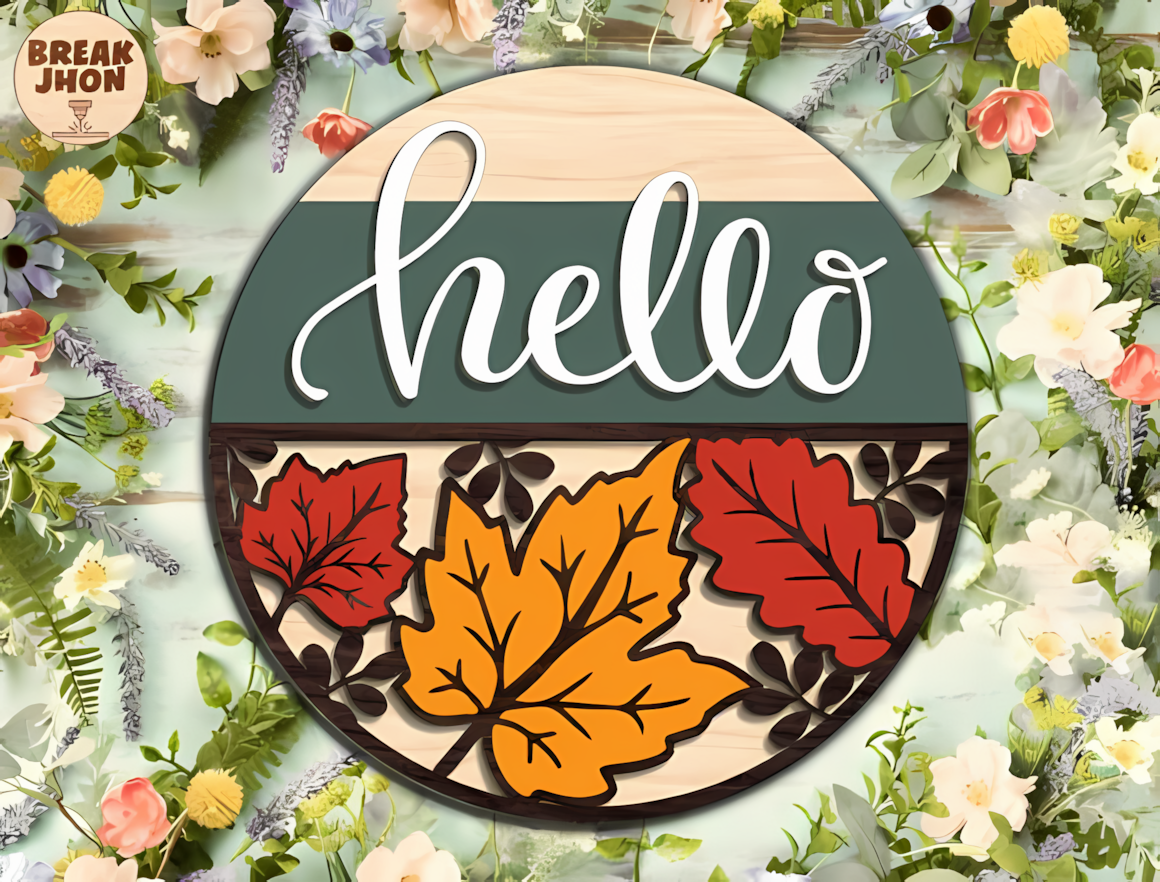 cute hello fall door hanger template