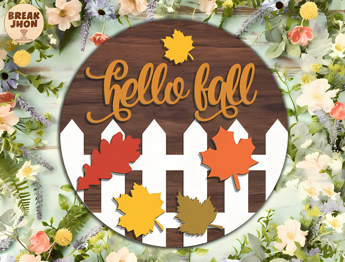 hello fall door sign laser file